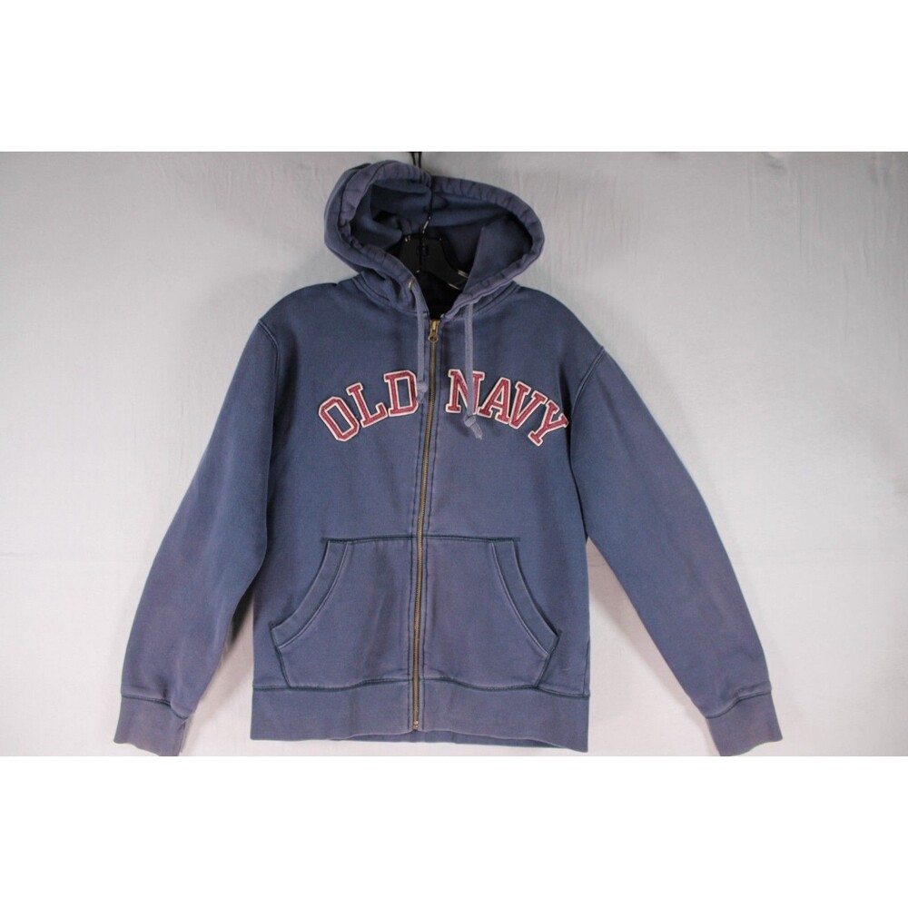 Old Navy Full Zip Hoodie Blue Small Fleece Lined Sweatshirt Women's